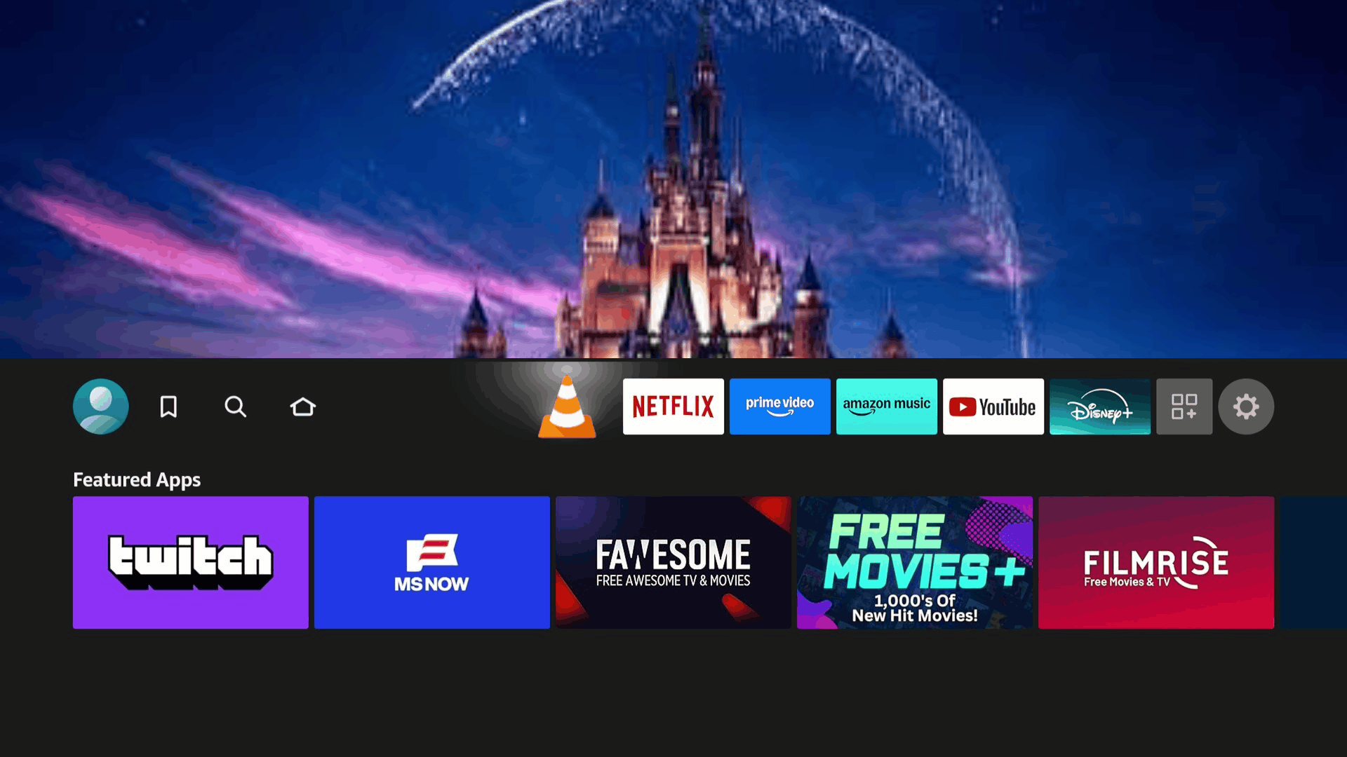 Vega OS Firestick IPTV Setup 1 VLC media player for Vega OS on a Fire TV Stick, used to watch IPTV channels
