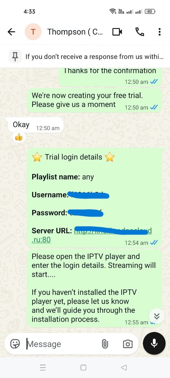 Customer feedback on the free M3U playlist setup and support